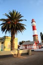 Lighthouse and Palm, Swakopmund, Namibia Royalty Free Stock Photo