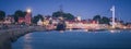 Lighthouse and pedestrian bridge in Ustka Royalty Free Stock Photo