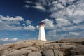 Lighthouse at Peggy`s Cove Nova Scotia Royalty Free Stock Photo