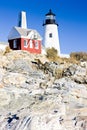 lighthouse Pemaquid Point Light, Maine, USA Royalty Free Stock Photo