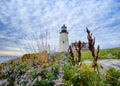 The lighthouse at Pemaquid Point Maine Royalty Free Stock Photo