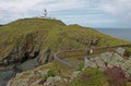 Lighthouse on the Pembrokeshire Coast, St Davids Bay.