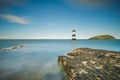 Lighthouse at Penmon Point, Anglesey Royalty Free Stock Photo