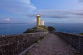 Lighthouse Phare du Petit Minou at sunset, Brittany, France Royalty Free Stock Photo