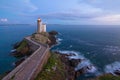 Lighthouse Phare du Petit Minou at sunset, Brittany, France Royalty Free Stock Photo