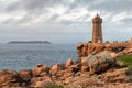 Lighthouse Phare Mean Ruz Ploumanch, Brittany Royalty Free Stock Photo