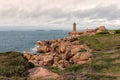 Lighthouse Phare Mean Ruz Ploumanch, Brittany Royalty Free Stock Photo