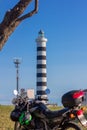 The lighthouse of Piave Vecchia is located at the mouth of the Sile, called, precisely, the port of Piave Vecchia, in the municipa Royalty Free Stock Photo