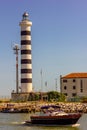 The lighthouse of Piave Vecchia is located at the mouth of the Sile, called, precisely, the port of Piave Vecchia, in the municipa Royalty Free Stock Photo