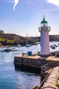 Lighthouse at the Picturesque Port of Sauzon, France