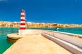 Lighthouse on the pier in Birzebbuga, Malta Royalty Free Stock Photo
