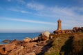 Lighthouse on the pink Granite Coast, Ploumanach, France