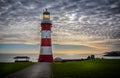 Lighthouse on Plymouth Hoe at sunset taken at Plymouth, Devon, UK Royalty Free Stock Photo