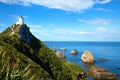 LIghthouse at point nugget in New Zealand Royalty Free Stock Photo
