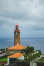 Lighthouse Ponta Garca on Sao Miguel Island, Azores, Portugal Royalty Free Stock Photo