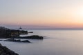 Lighthouse Porer at sunset, Cape Kamenjak, Istria, Croatia Royalty Free Stock Photo