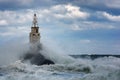 Lighthouse in the port of Ahtopol, Black Sea, Bulgaria Royalty Free Stock Photo