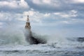 Lighthouse in the port of Ahtopol, Black Sea, Bulgaria Royalty Free Stock Photo