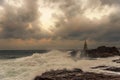 Lighthouse in the port of Ahtopol, Black Sea, Bulgaria. Royalty Free Stock Photo