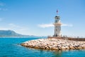 Lighthouse in the port of Alanya, Turkey Royalty Free Stock Photo