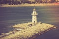 Lighthouse in port Alanya, Turkey. Mediterranean sea. Royalty Free Stock Photo