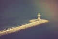 Lighthouse in port Alanya, Turkey. Mediterranean sea.