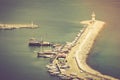 Lighthouse in port Alanya, Turkey. Mediterranean sea. Royalty Free Stock Photo