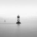 Lighthouse port glasgow black white foggy moody