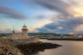 Lighthouse at the port of Howth near Dublin Royalty Free Stock Photo