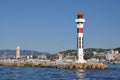 Lighthouse in Port Le Vieux in Cannes France Royalty Free Stock Photo