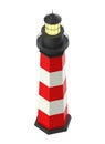 Lighthouse. Port lighthouse icon. Realistic lighthouse building.