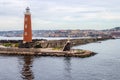 the lighthouse of the port of Naples Royalty Free Stock Photo