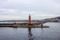 The lighthouse of the Port of Naples Royalty Free Stock Photo