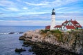 Lighthouse in Portland Maine with cool light