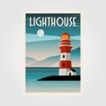 Lighthouse poster vector illustration design, lighthouse coastal line background design