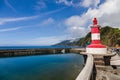 Lighthouse in Povoacao harbor, Sao Miguel island, Azores