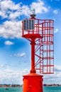 Lighthouse powered by solar panel Royalty Free Stock Photo