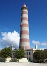 Lighthouse of Praia da Barra, the tallest lighthouse in Portugal, panoramic shot, Aveiro