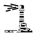 lighthouse progress glyph icon vector illustration Royalty Free Stock Photo