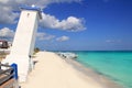 Lighthouse Puerto Morelos hurricane inclined