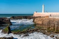 The lighthouse of Rabat in Morocco during calm sea Royalty Free Stock Photo