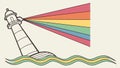 Lighthouse Rainbow Beam Pride Art, vector design Generative AI Royalty Free Stock Photo