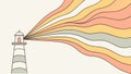 Lighthouse Rainbow Light Beam, vector design Generative AI Royalty Free Stock Photo