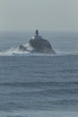 Tillamook Head Lighthouse On A Rock Island Royalty Free Stock Photo