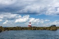 Lighthouse on the rocky island of the Farne Islands