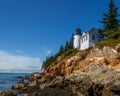 White Lighthouse on Rocky Maine Coast