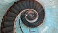 Lighthouse round blue staircase of La Coubre in La Tremblade Charente Maritime in west coast france