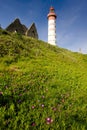 lighthouse and ruin of monastery, Pointe de Saint Mathieu, Britt Royalty Free Stock Photo
