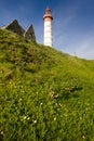 lighthouse and ruin of monastery, Pointe de Saint Mathieu, Britt Royalty Free Stock Photo