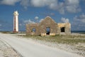 Lighthouse and Ruins of Keeper's House - Bonaire Royalty Free Stock Photo
